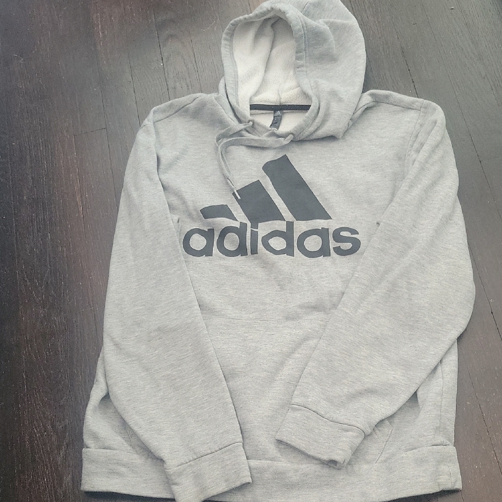 Adidas Gray Hoodie with Black Logo